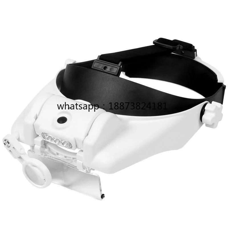 USB Rechargeable Head-mounted Glasses Type 3 LED Magnifiers 6 Times Adjustable for Beauty Surgery Reading and Maintenance fast s