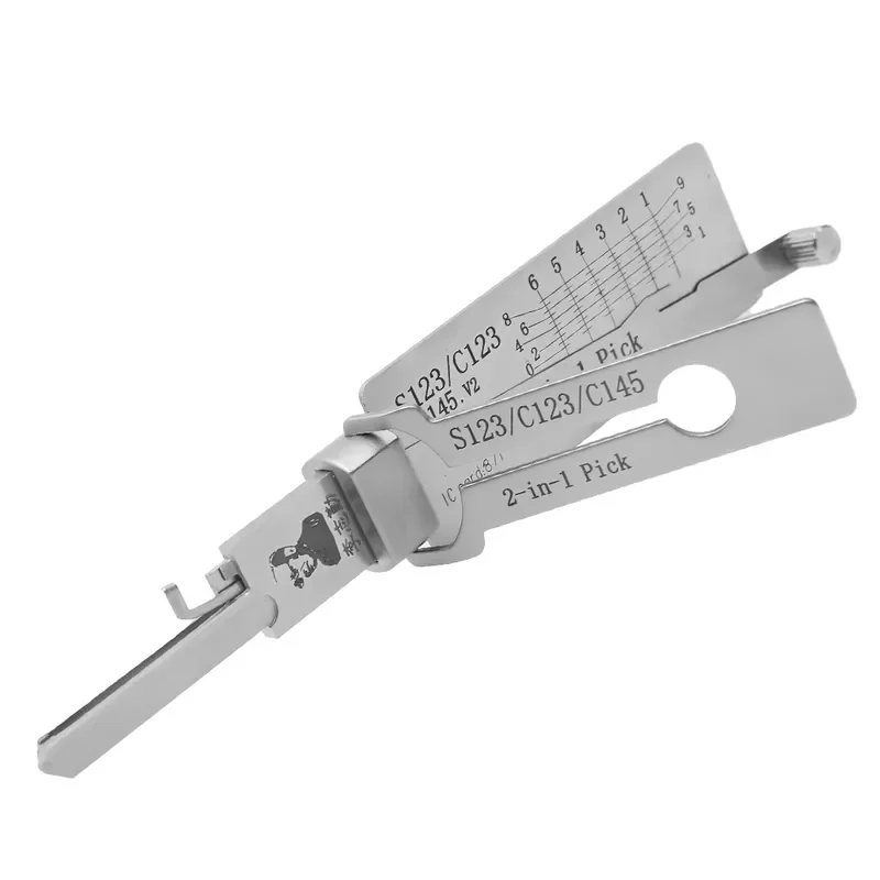 Herramientas de Cerrajería LISHI, Herramienta 2 en 1 para Abrir y Decodificar Cerraduras C123/S123/C145
