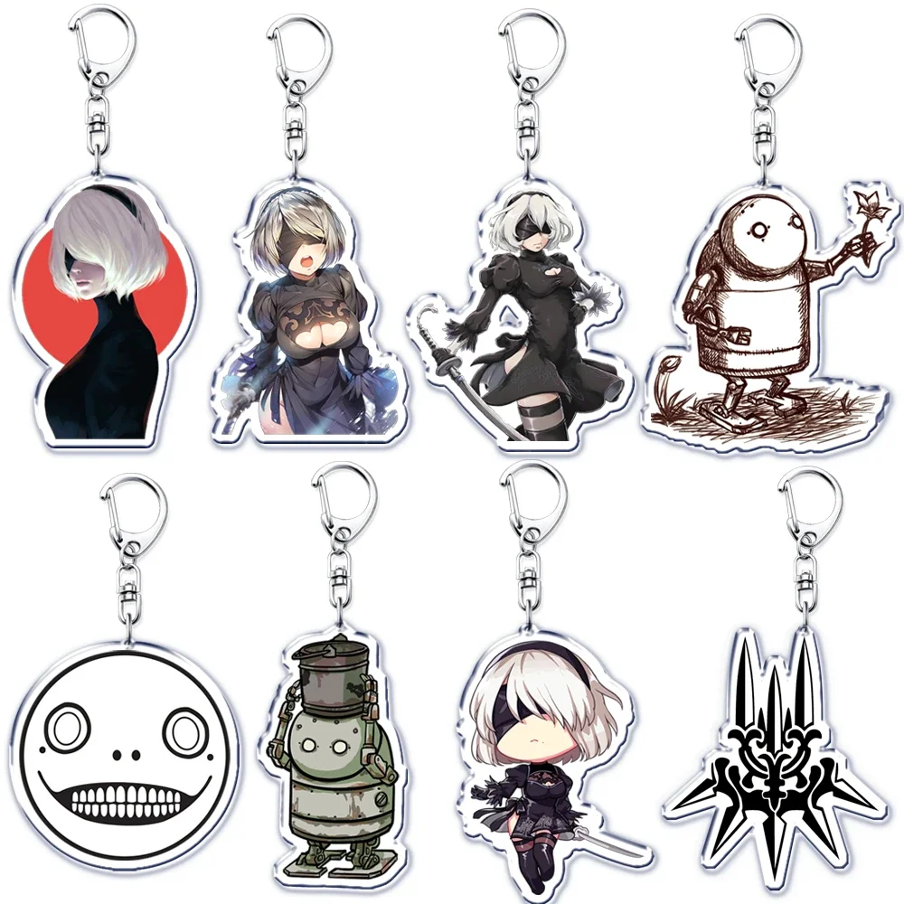 Popular Game Nier Waifu Girls Keychain for Women Accessories  Automata Yorha 2b A2 Car Pendant Keying Jewelry Friends Fans Gift