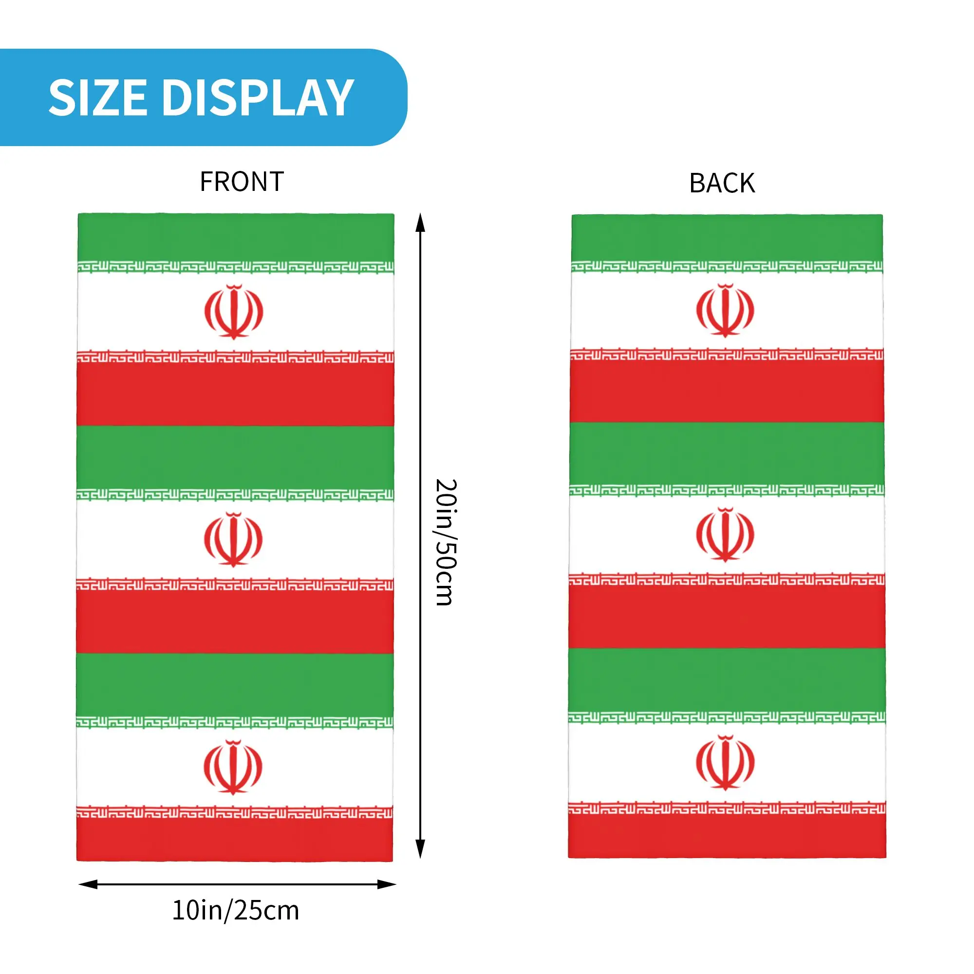 Flag of Iran Neck Gaiter Men Women UV Face Shield Winter Iranian Bandana Scarf for Ski