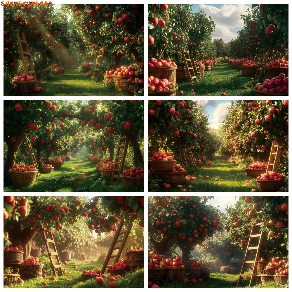 

Apple Tree Paradise Photography Background Natural Landscape Baby Shower Party Decoration Backdrop Kids Portrait Photozone Props