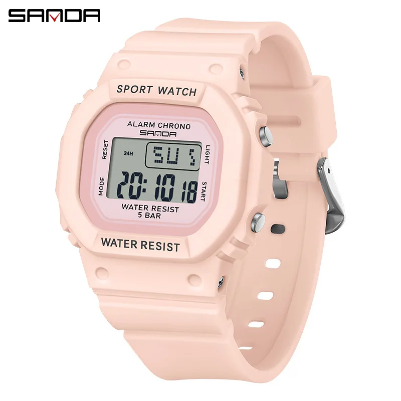 

2024 Fashion Sanda 393 Top Brand Luxury Ladies Sport Waterproof Week Date Woman Wristwatch Casual Women's For Gift Student Watch