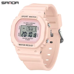 2024 Fashion Sanda 393 Top Brand Luxury Ladies Sport Waterproof Week Date Woman Wristwatch Casual Women's For Gift Student Watch