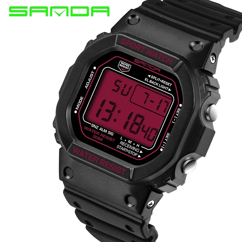 SANDA New Hot Fashion Professional Sports 30M orologio da donna impermeabile Retro analogico LED Digital Electronic Lady Luxury Gifts Watch