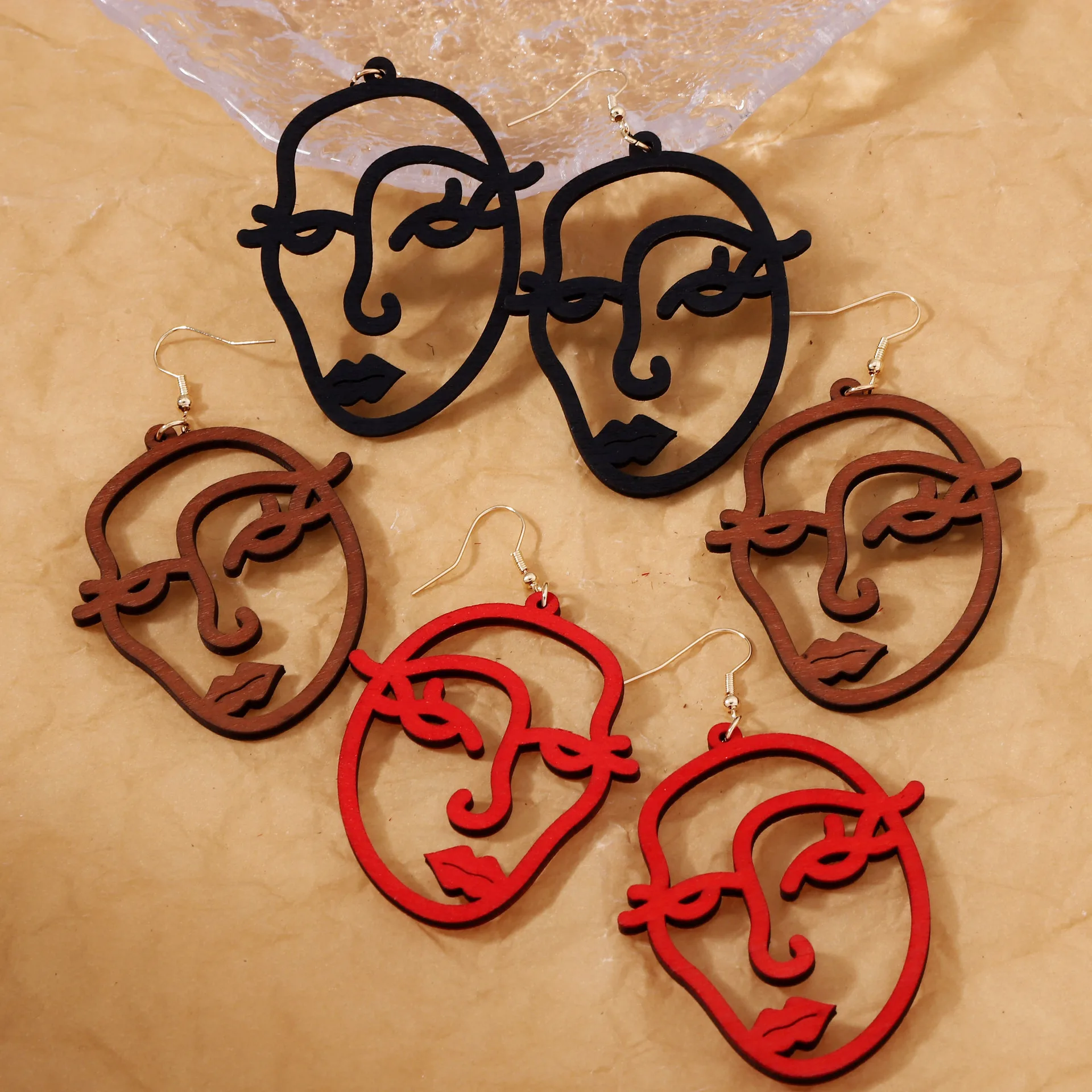 Amazon creative personality abstract face earrings niche retro fashion unique women's earrings