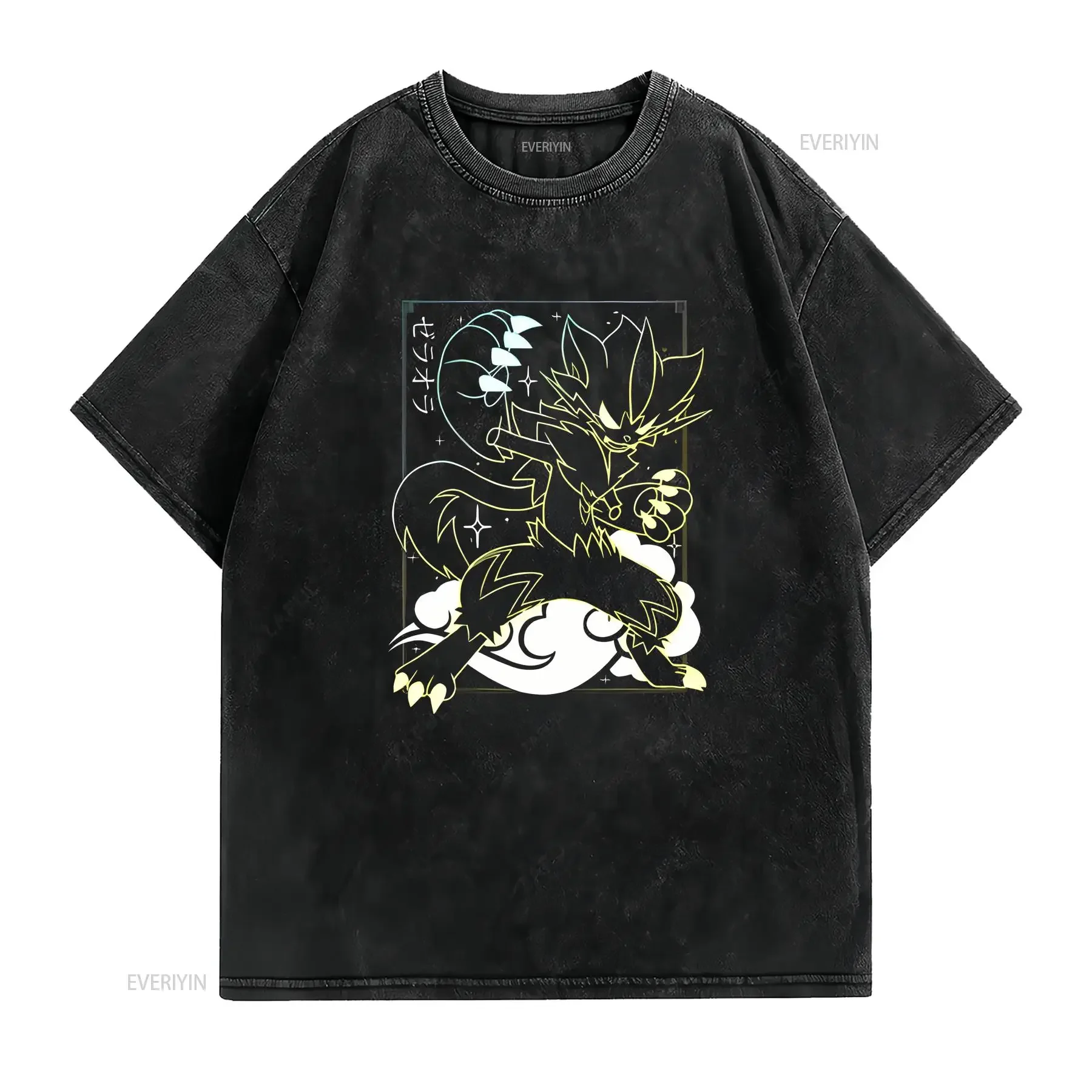 Zeraora Black T Shirt Perfect for a Present Holiday Birthday vintage Washed Slightly graphic Breathable fashion Stretched homme