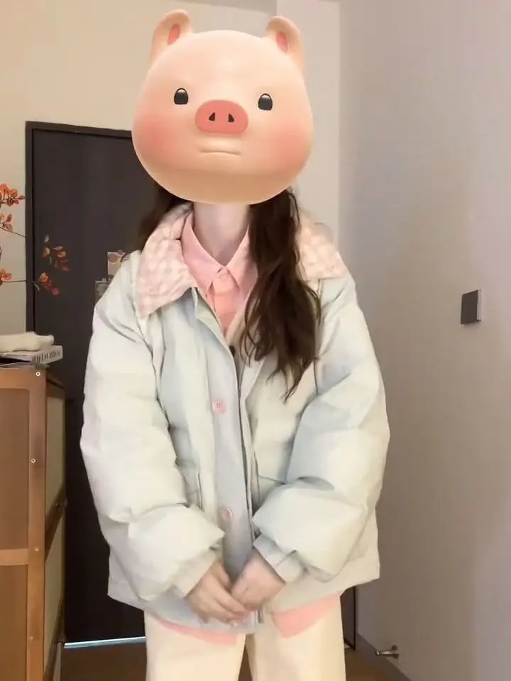 

Puffer Parkas Womens New Outerwear Full Zip Simple Regular White Vintage Y2K Lining Cotton Quilted Padded Loose Outwear Casual