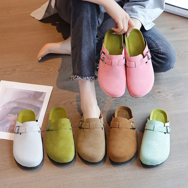 

Fashion Classic Cork Clogs Slippers Women Men Soft Footbed Suede Sandals with Arch Support Trendy Beach Slides Home Men Mules