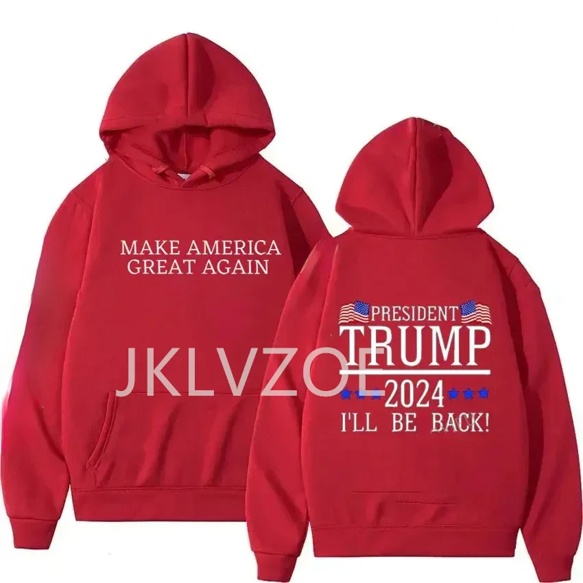 

Trump Print Hoodie 2024 Trump Election Men's Streetwear Loose Oversize Casual Drawstring Fashion Sports Men's And Women's Shirts