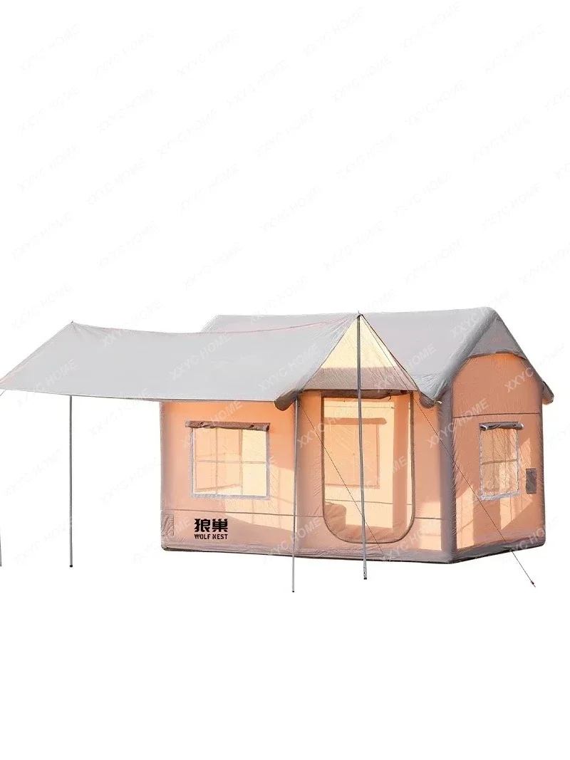 No inflatable tent plus canopy integrated outdoor park camping camping hut tent self-driving tour portable