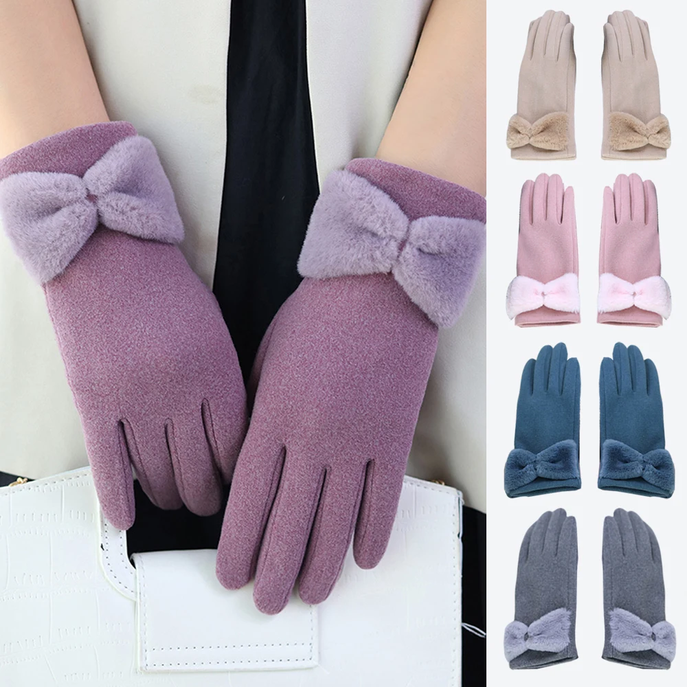 

Winter Cycling Warm Gloves Women Plush Warm Men Outdoor Anti-freeze Plus Fleece Thickened Mitten Touch Screen Windproof Unisex