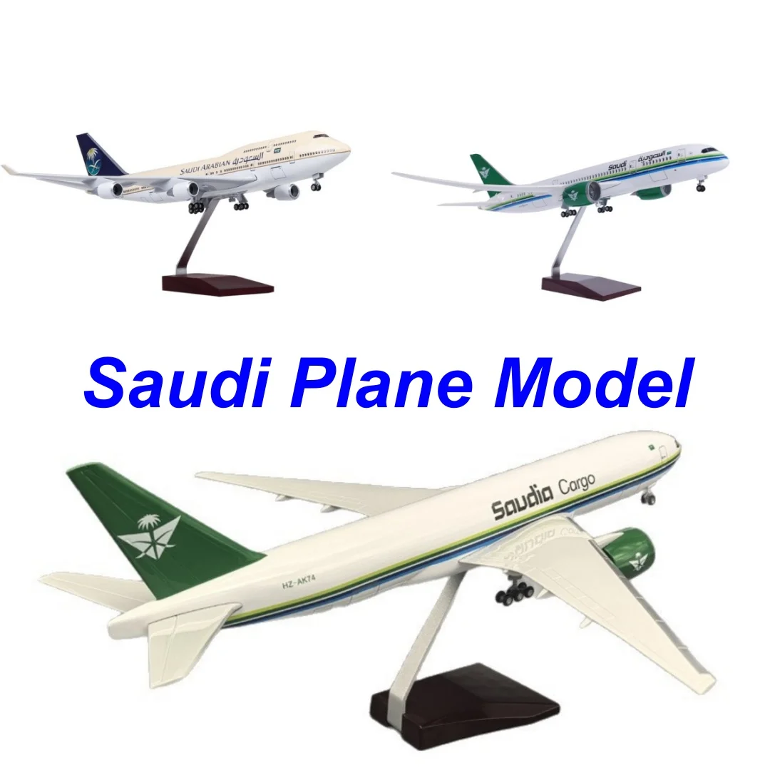 

Toys Aircraft Model B747 B777 B787 Airplane Saudi Airways Diecast Resin Cargo Plane With Light Souvenir Collection