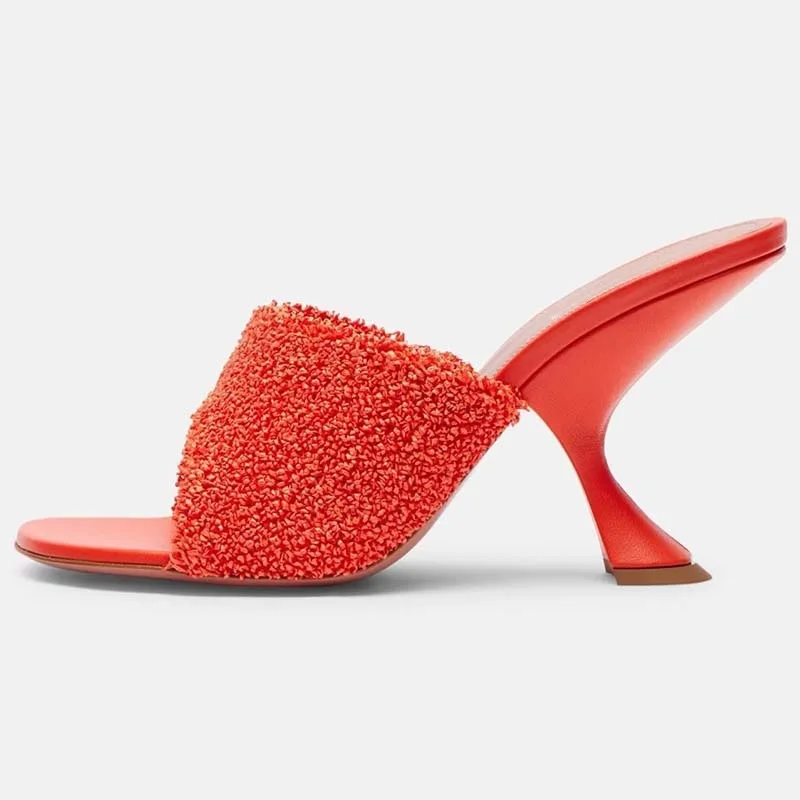 

Летние тапочки, женская летняя обувь, однотонные странные туфли без шнуровки на очень высоком каблуке, праздничная уличная пикантная женская обувь Grace Lady