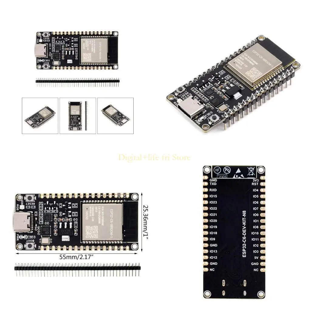 

E06D ESP32C6-WROOM-1-N8 WiFi6+ BTcompatible5.0 + IEEE802.15.4 Development for Home Automations and Consumer Electronics