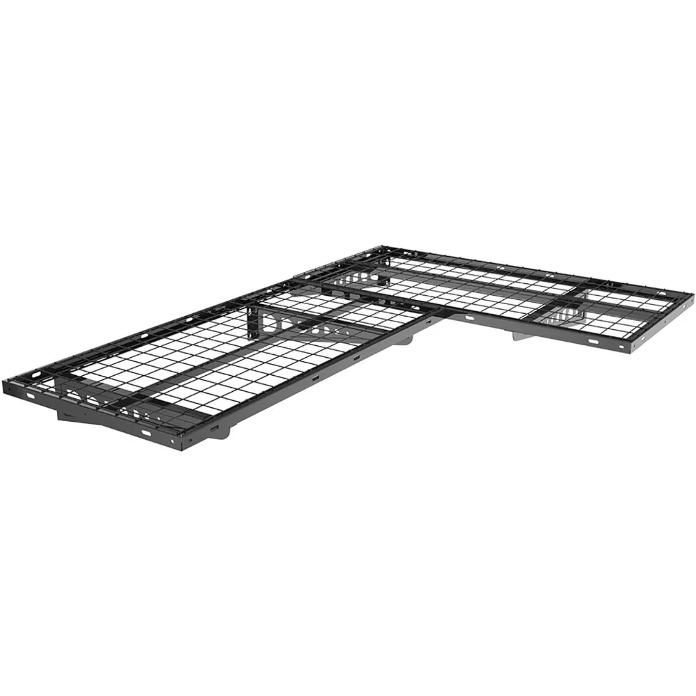 2-Pack 2x4ft Corner Wall Shelving Garage Storage Rack 24-inch-by-48-inch Floating Shelves Black