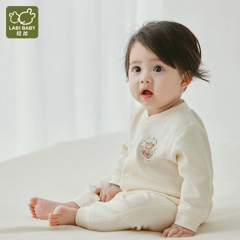 LABI BABY Antibacterial Rompers Newborn Onesies Pure Cotton Boys Girls Bodysuits Autumn Long Sleeve Jumpsuits Infant One Pieces