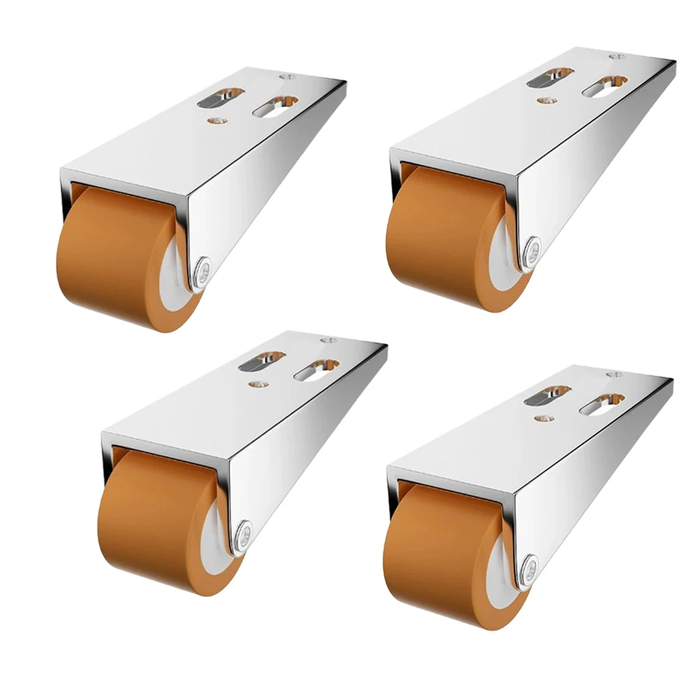 Mobile roller rubber caster wheels door bottom pulley furniture side wheel set four pieces for sliding doors and coffee tables
