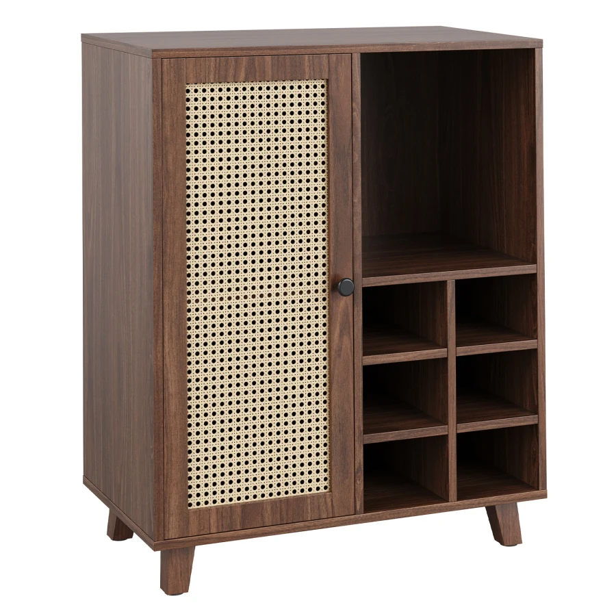 Sideboard Cabinet with Storage, 34 Inch Wine Bar Cabinet with Wine Racks, Buffet Cabinets for Home, Living Room For Dining Room