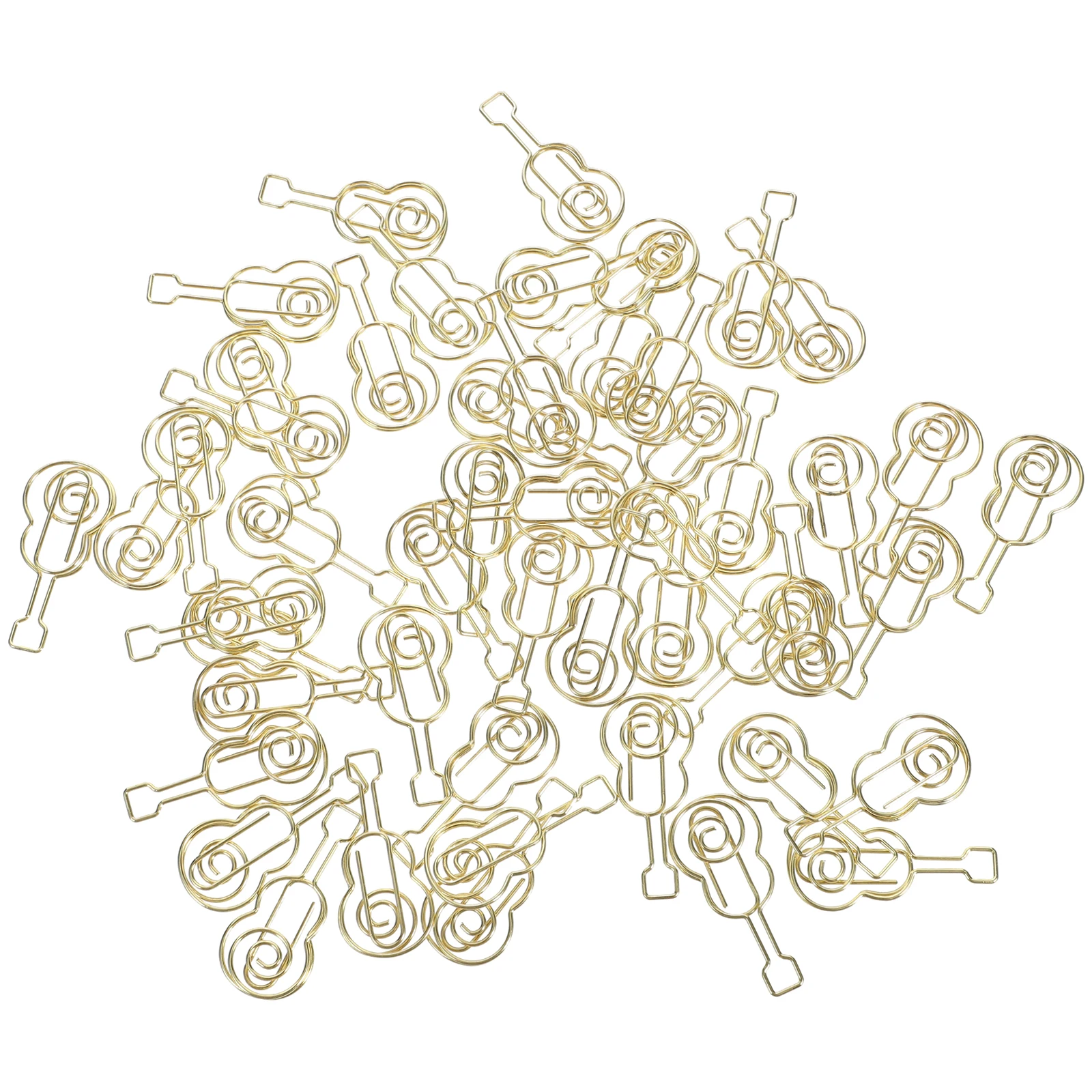 

50Pcs Violin Shaped Paper Clips Lovely Mini Metal Paper Clips for Office School DIY Stationery Supplies Fancy Document Clamps