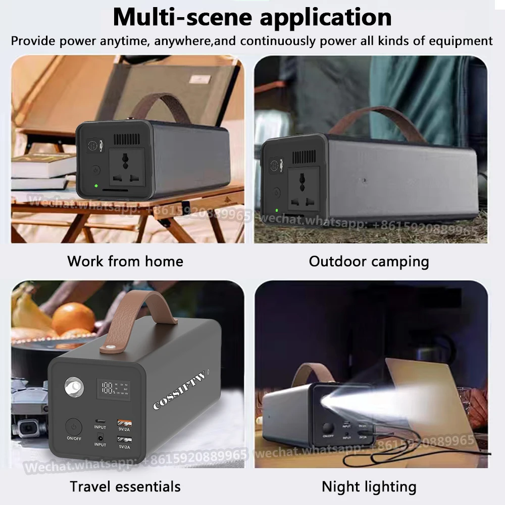 China New Design 200W AC 220V EU US Portable Rechargeable Power Station for Outdoor Camping