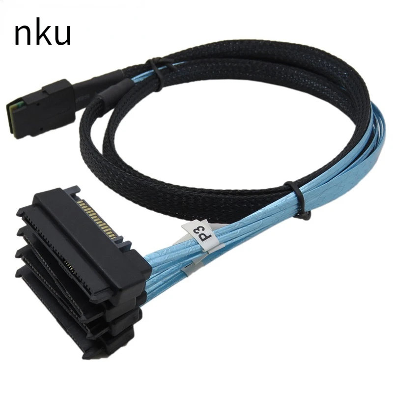 

Nku SAS Sata 6Gbps Cable Internal Mini SAS 36pin SFF-8087 To 4 SFF-8482 Connectors with 15Pin Power Adapter for SATA Hard Drive