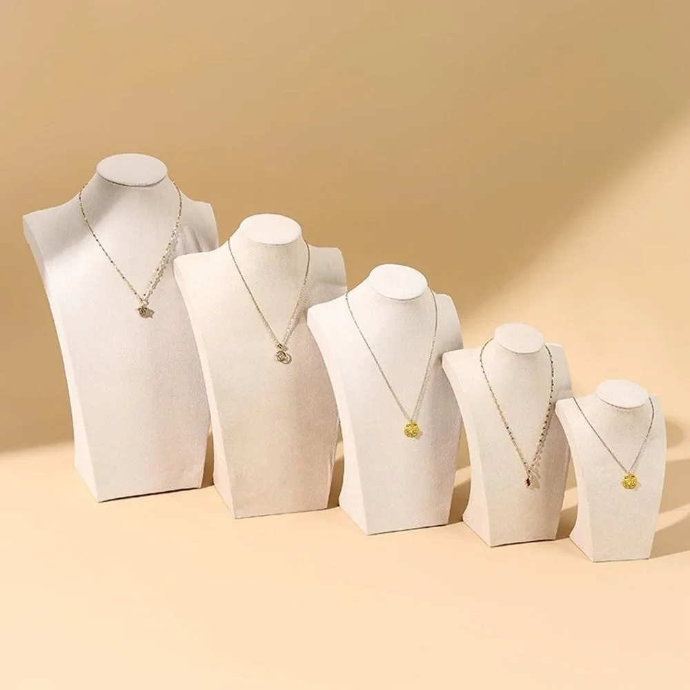Creative Velvet Cloth Necklace Display Stand Human Shape Counter Use Jewelry Show Rack Neck Mold Ornament Holder Exhibit Work