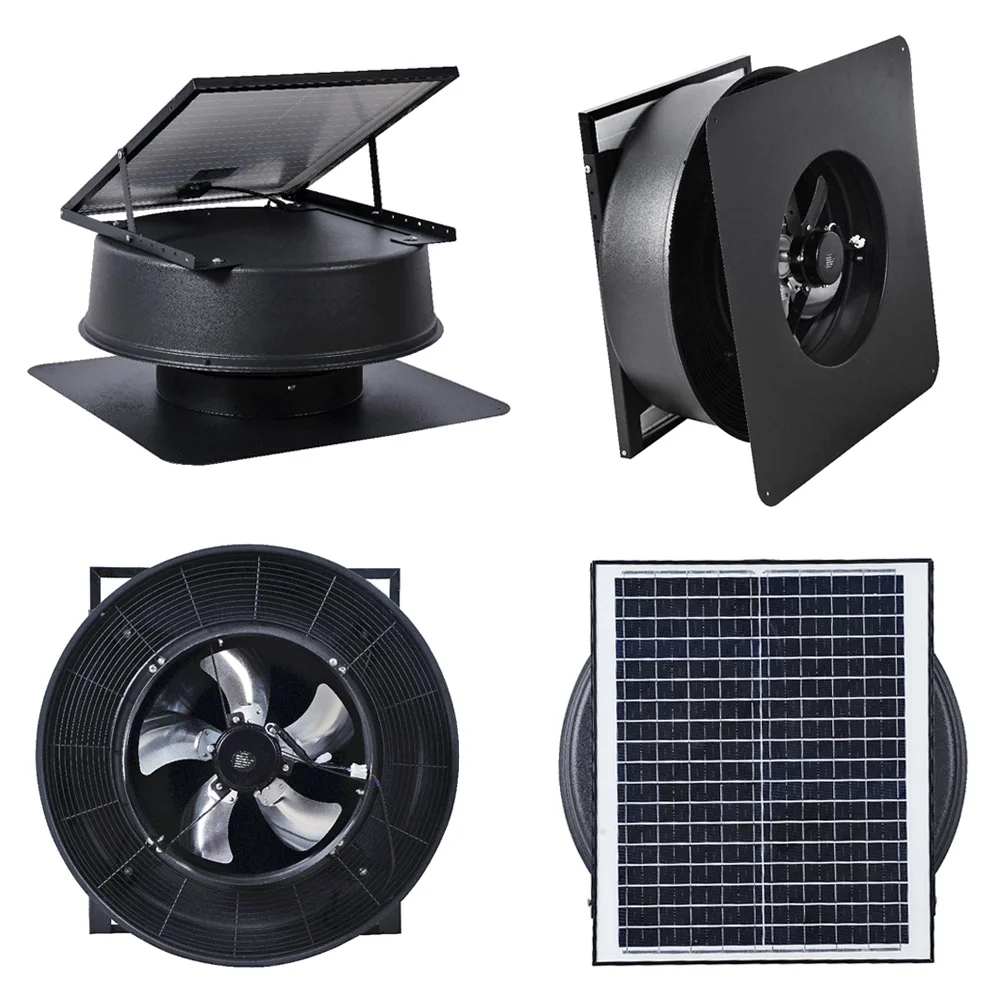 35W Naturally Powered Solar High Efficiency Aluminum Alloy Attic Roof Fan DC Rooftop Exhaust Ventilation OEM ODM