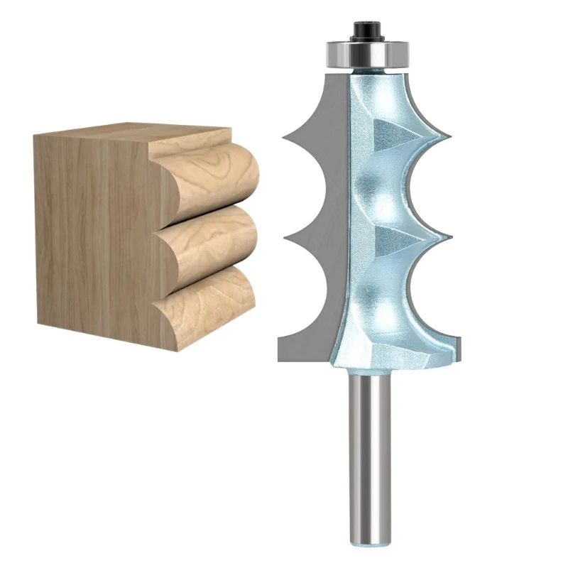 

1PC 8mm 12mm 12.7mm Shank Milling Cutter Wood Carving Two Bead &two Flute Large Molding Router Bits Set Line Knife Woodworking