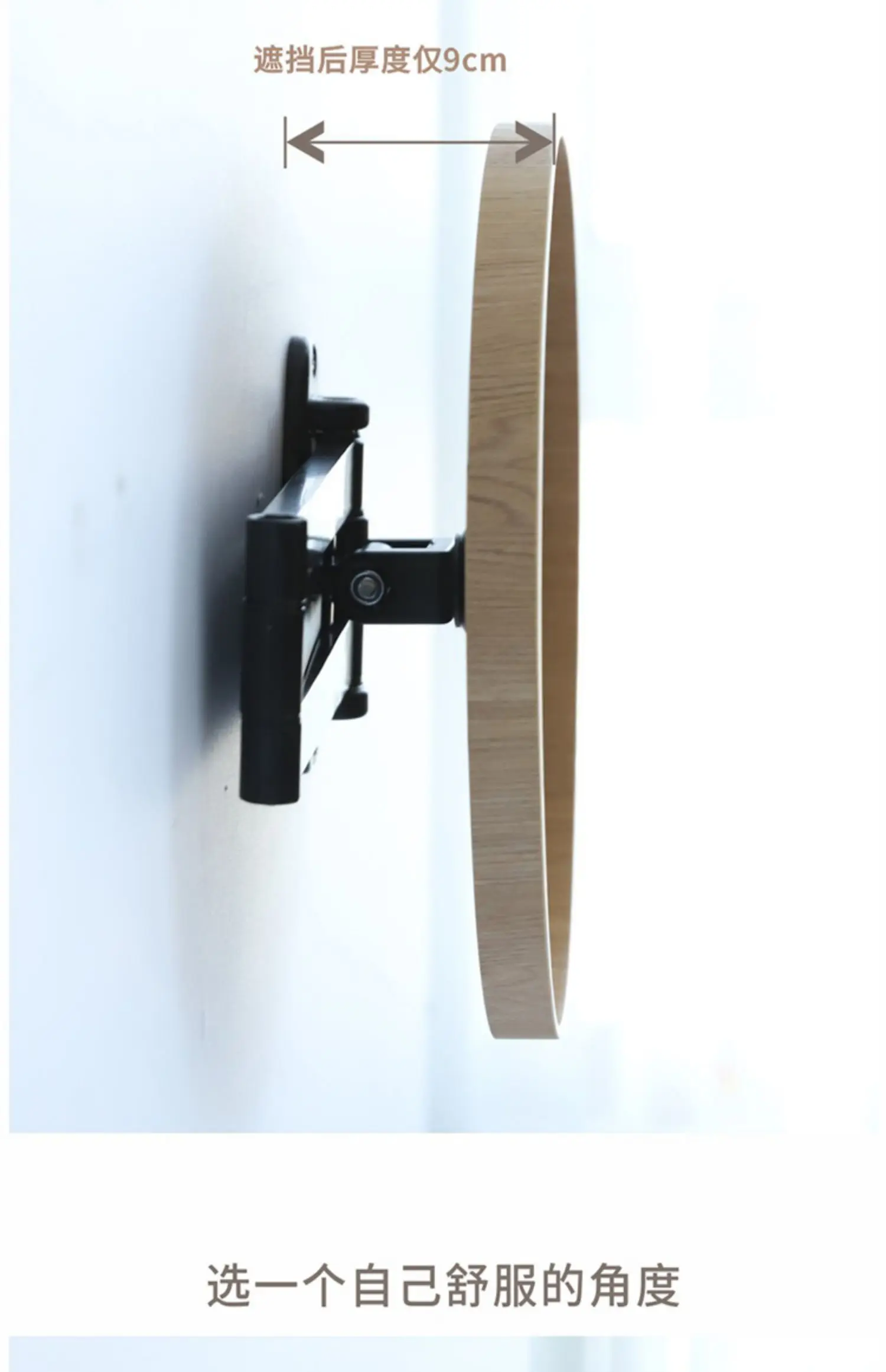 Round sofa edge wall-mounted small table, bedside corner table, removable retractable folding coffee table