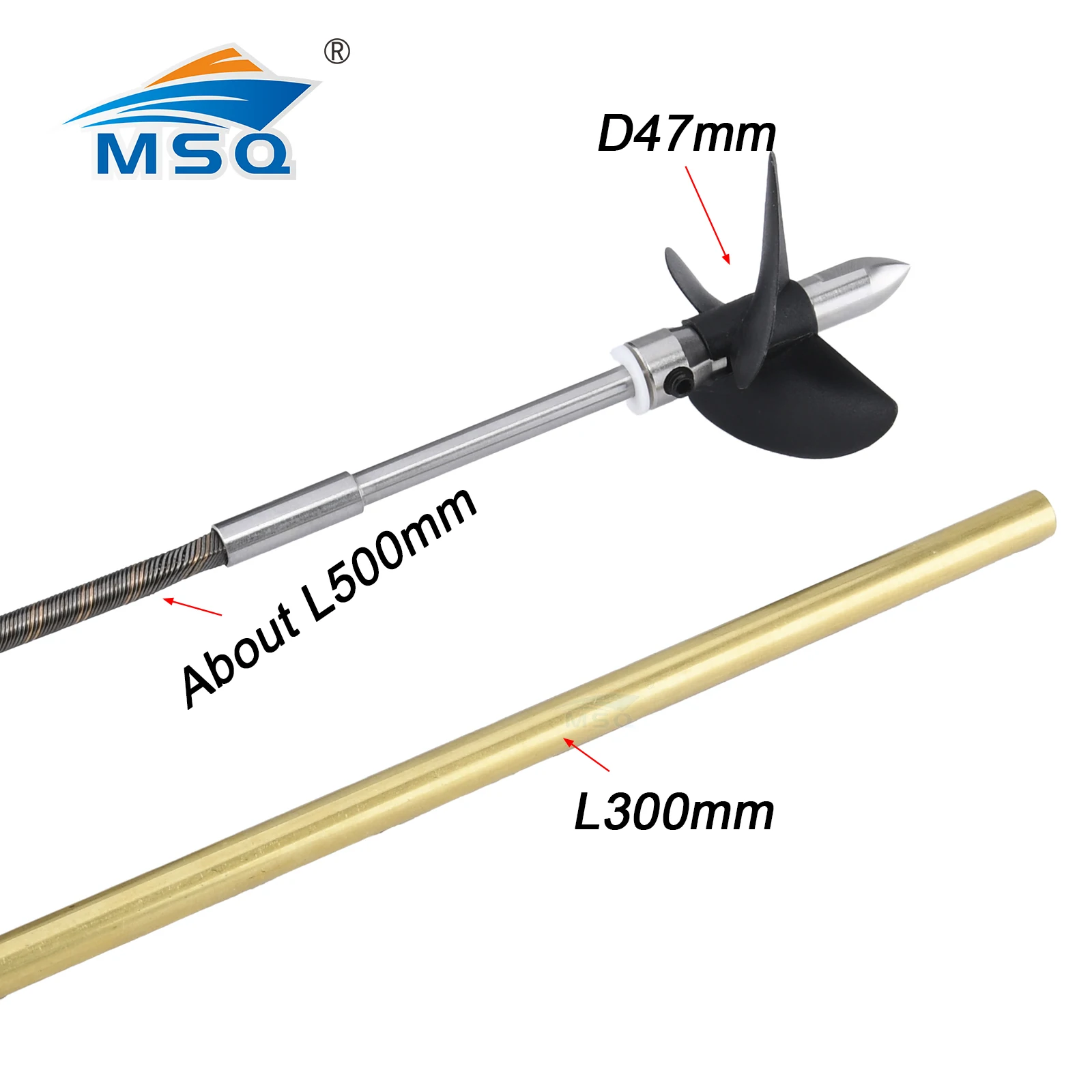 A set 3/16in/4.76mm Ship Shaft High Quality Flexible cable shaft with Brass Tube And Three blade propeller For RC Boat