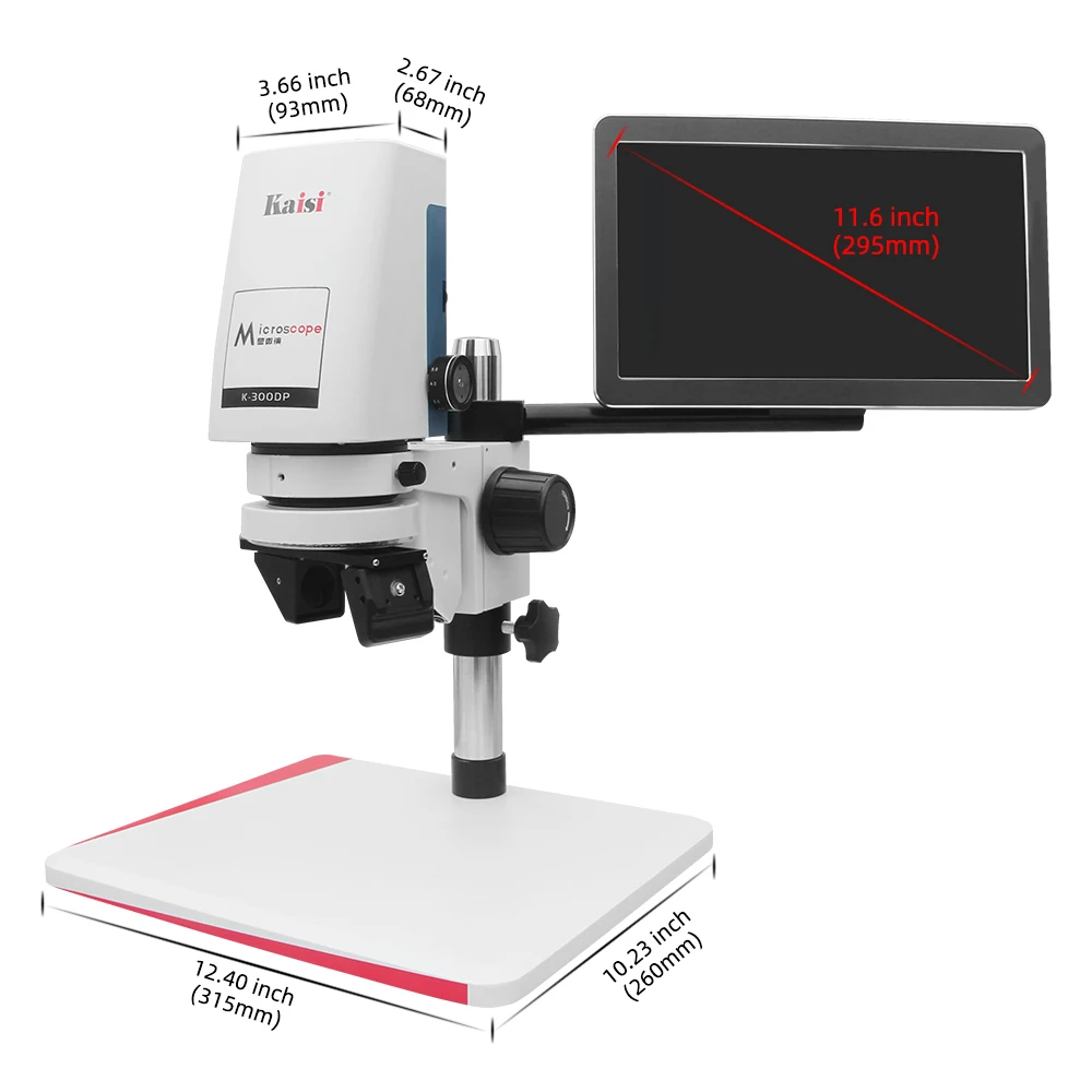 7-50X 3D Stereoscopic Stereo Microscope Simul Focal Magnification Continuous Zoom Lab Video Microscope 360° Rotation With Screen