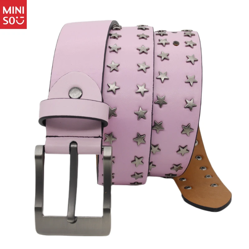حزام Miniso Y2K على شكل نجمة للفتيات، حزام خصر جمالي فاسق، إكسسوار لطيف ومتأنق