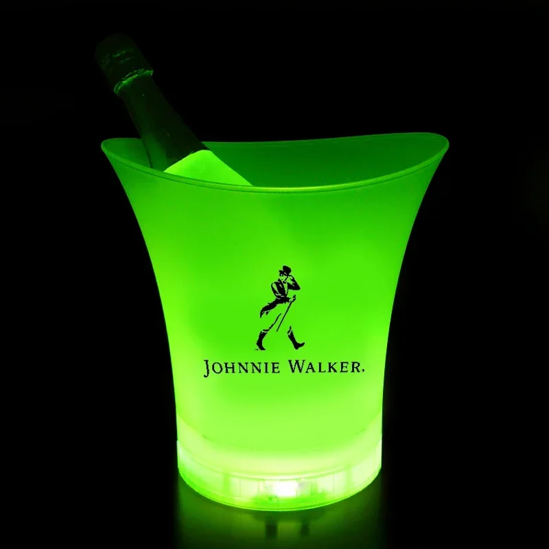 Low price plastic champagne wine vodka whisky rgb flash led ice bucket