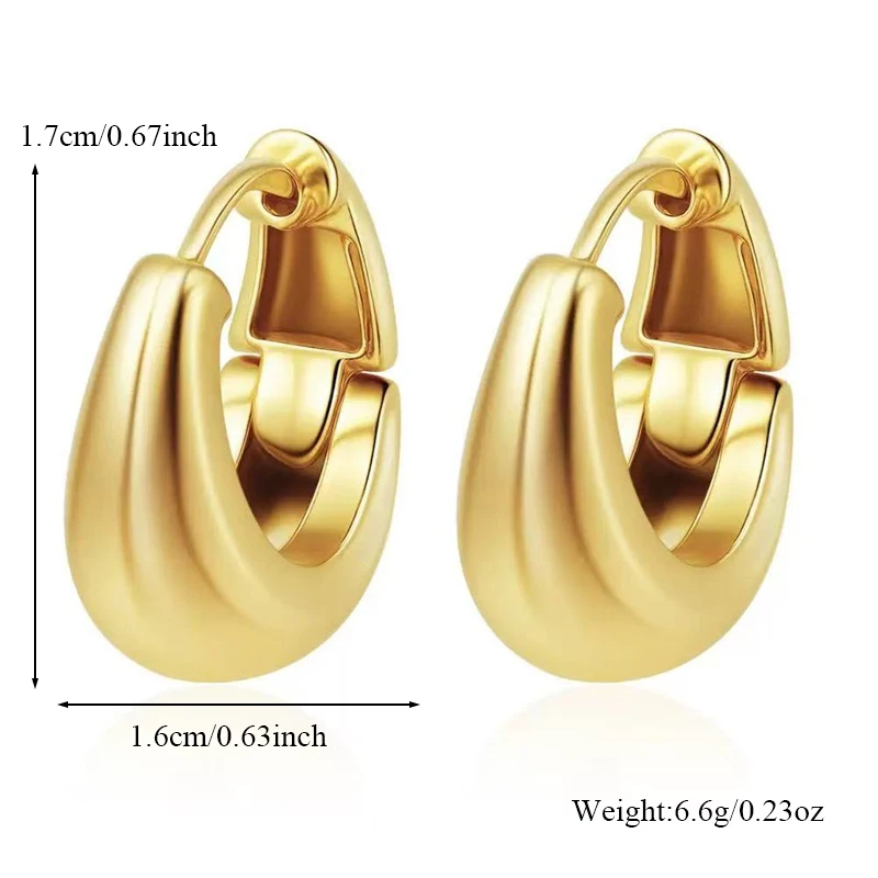 GANPUP 316L Edelstahl, stilvolle, einzigartige ovale Tropfenohrringe, kreatives Metall, goldfarben, wasserdicht, Ohrstecker, Schmuck für Frauen – Detail 12