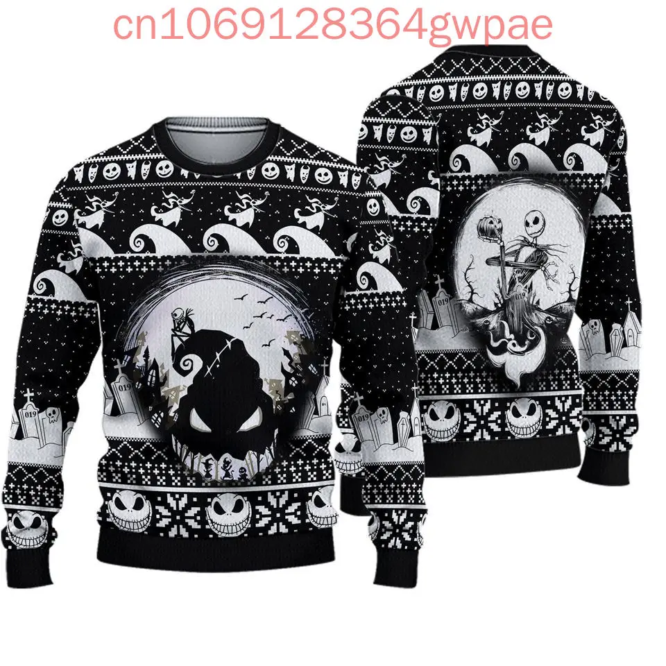 Disney Jack Skellington and Sally Ugly Sweater Men's Women's Tops The Nightmare Before Christmas Christmas Sweater