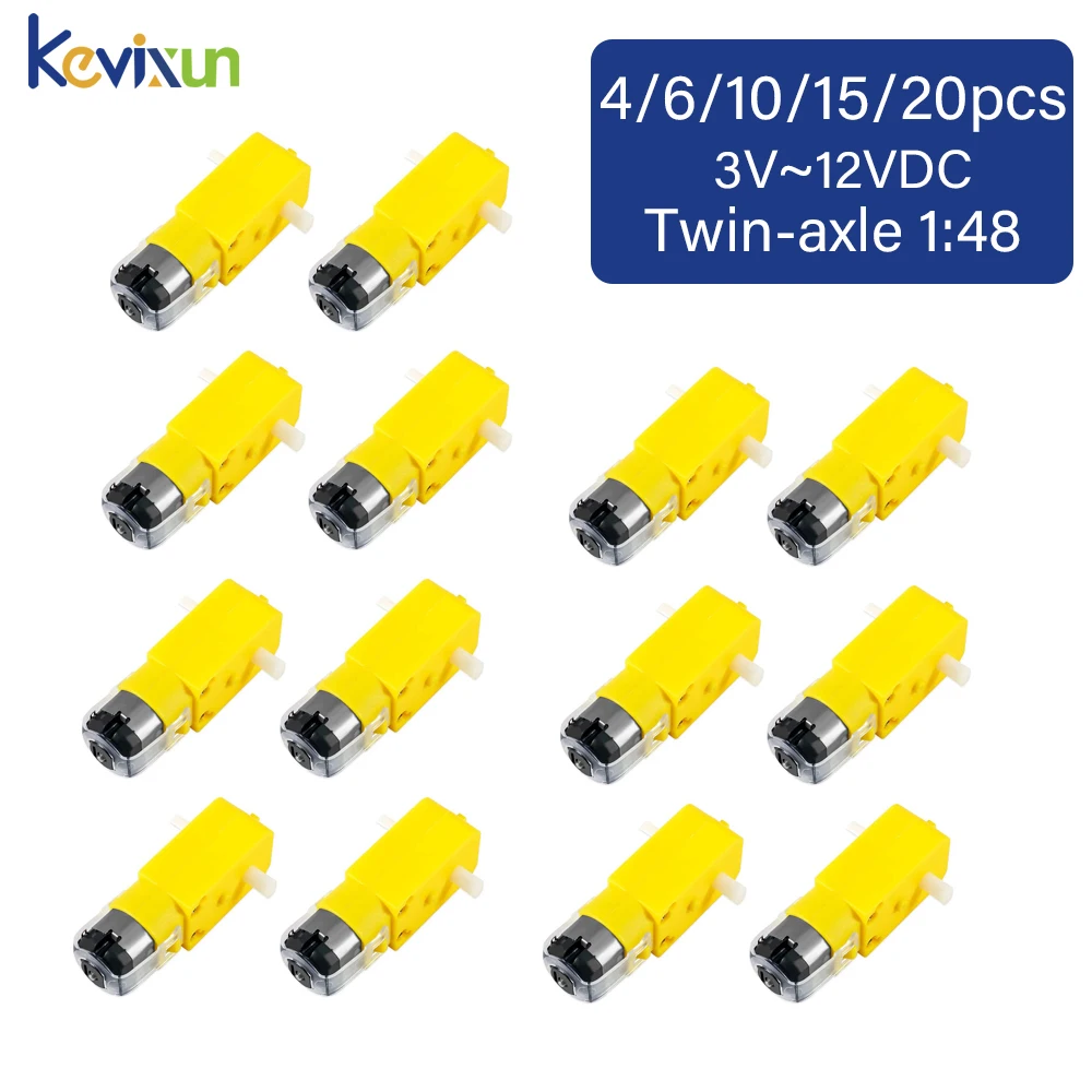 20-4pcs Dual Shaft TT Motor DC 3-12V Smart Car Robot Gear Motor Install EMC Smart Car Chassis Four Drive Car Motor Gearmotor