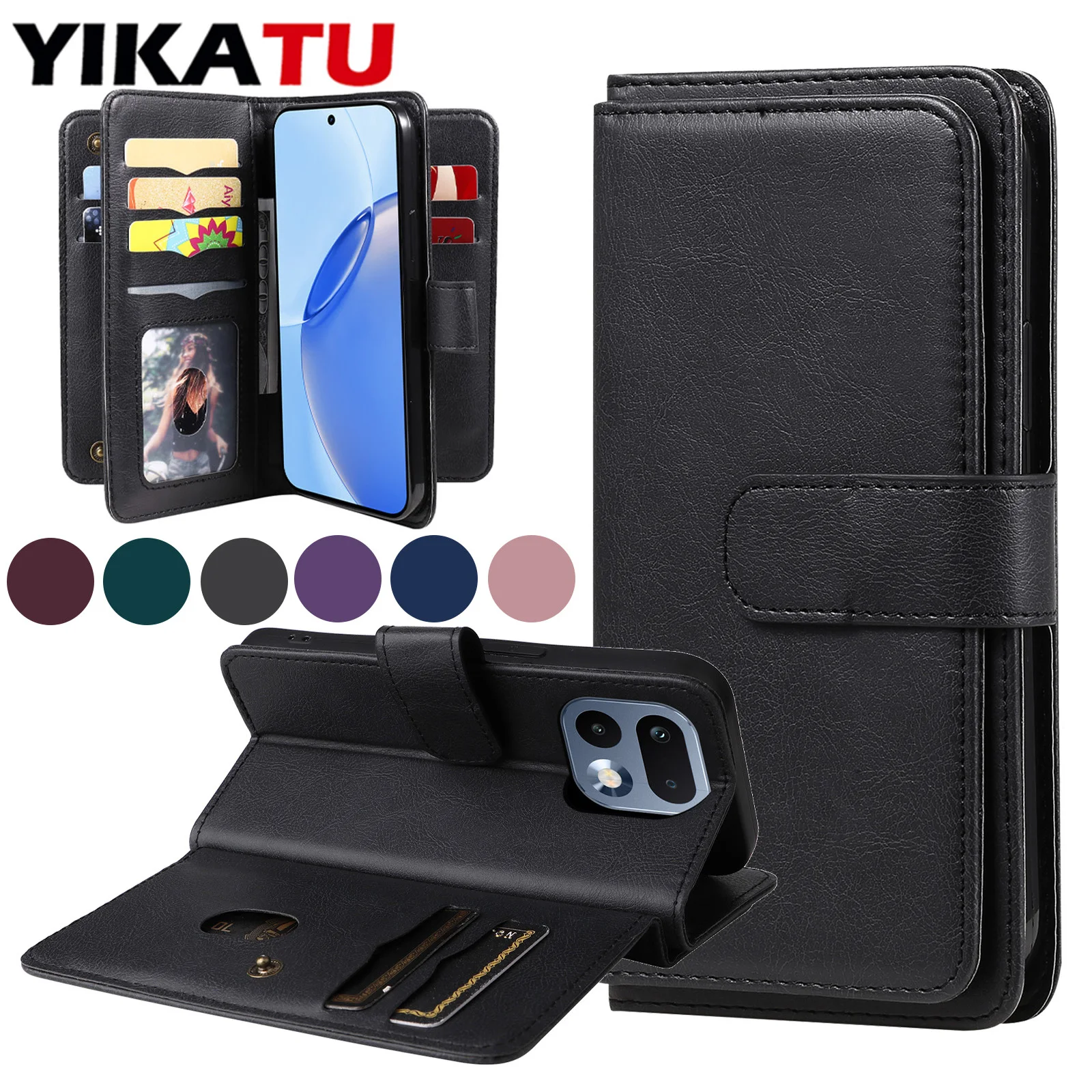 

Card Wallet Case For OPPO Reno12 F Reon7 Z Reno8 T Reno5 F Reno4 Lite Realme 8 Pro V20 V13 P1 Pro 5G Narzo N63 50i Flip Coque