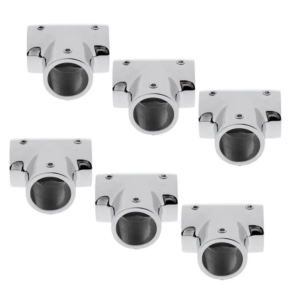 

6pcs 25mm/1" Boat Handrail Fittings 90 Degree Tee - 316 Stainless Steel