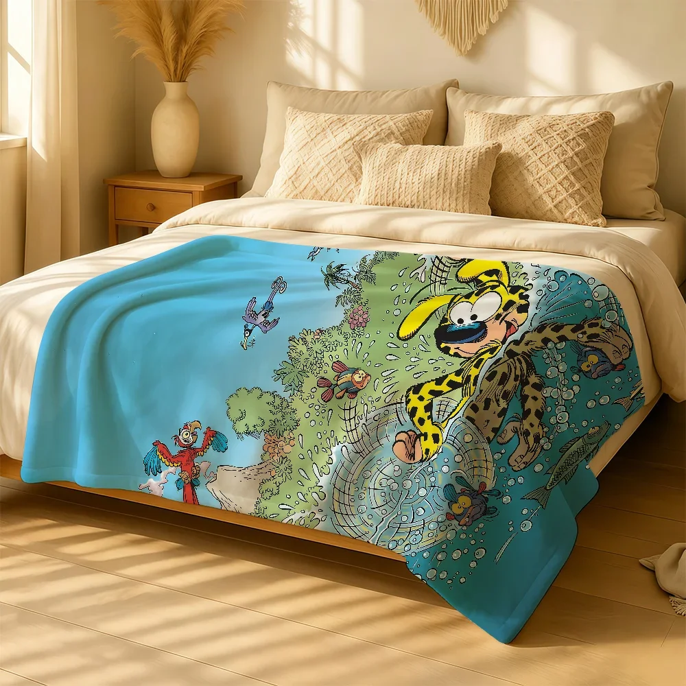 Cartoon M-Marsupilami Blanket For Soft Warm Knee For Bedroom Living Room Bed Sofa Camping Picnic Office Gift Throw