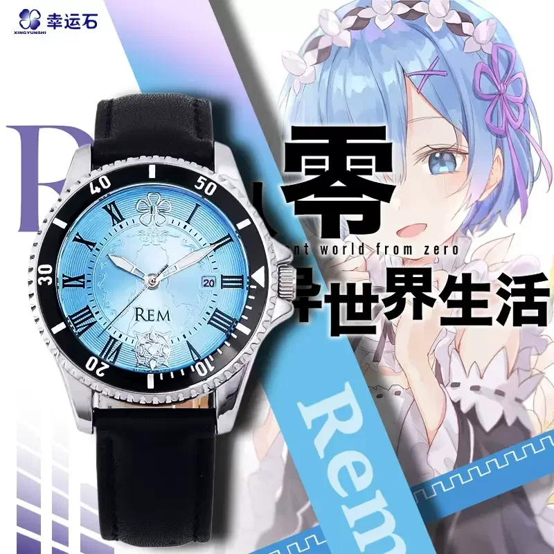 Re:Life in a different world from zero Re0 Rezero Anime Emilia Emiria Rem Echidna Watch Waterproof Manga Role Action Figure Gift