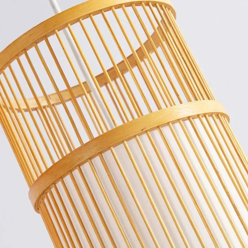 Modern Chinese Woven Bamboo Chandelier Tea Room Living Room Dining Room Bedroom Bamboo Lamp Home Decoration Art Lighting Fixture