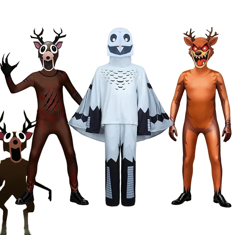 

Game 99 Nights In The Forest Deer Cosplay Bodysuit Children Adult Owl Reindeer Costume Christmas Halloween Jumpsuits Clothes