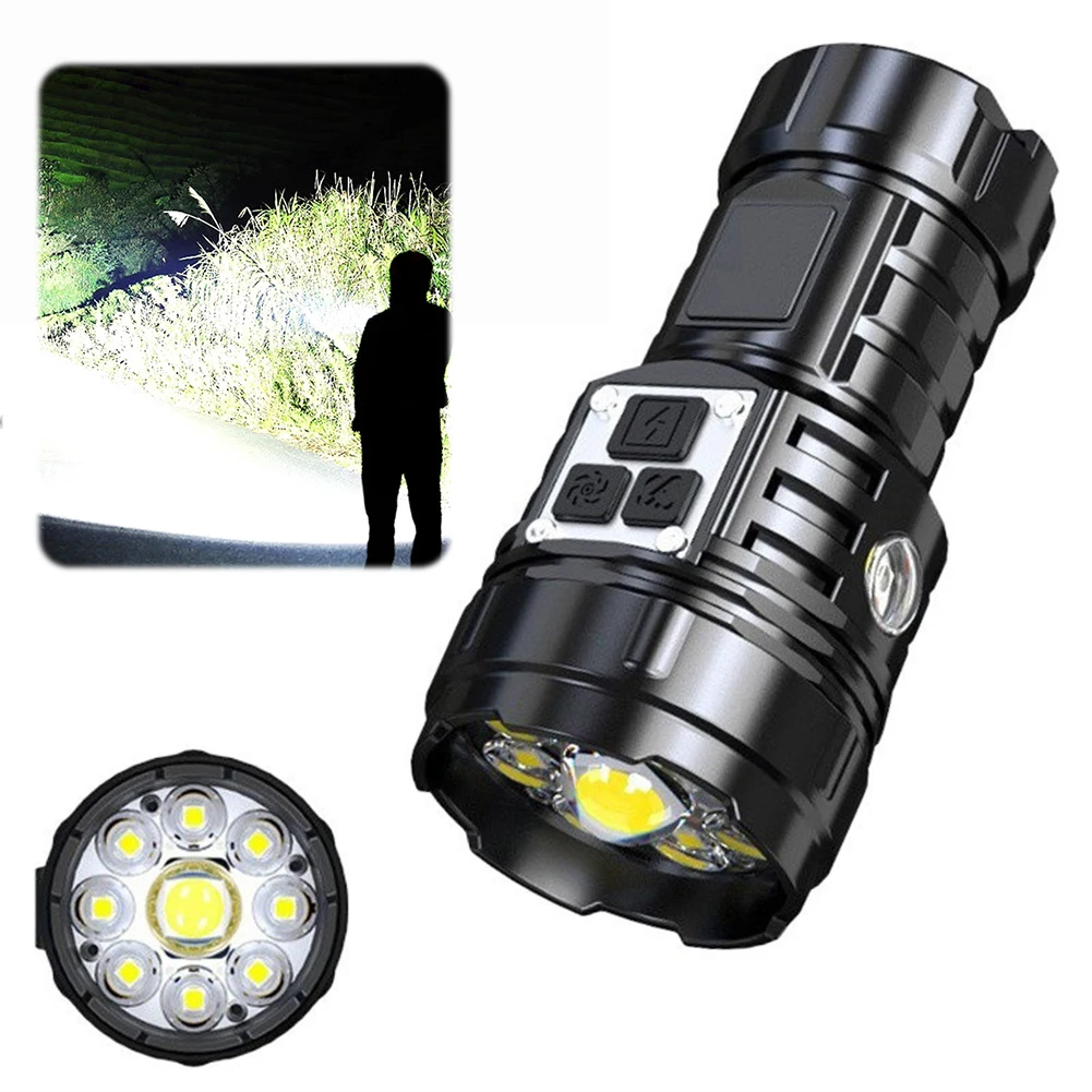 

LED Mini Portable Flashlight USB Rechargeable Outdoor Camping Lantern Waterproof Super Bright Torch Power Display for Night Work