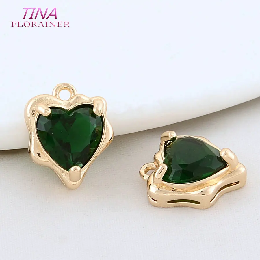 6PCS 11*13MM 18K Gold Color Brass Heart Charms Pendants Necklace Bracelet DIY Earrings Jewelry Making  Accessories view 5