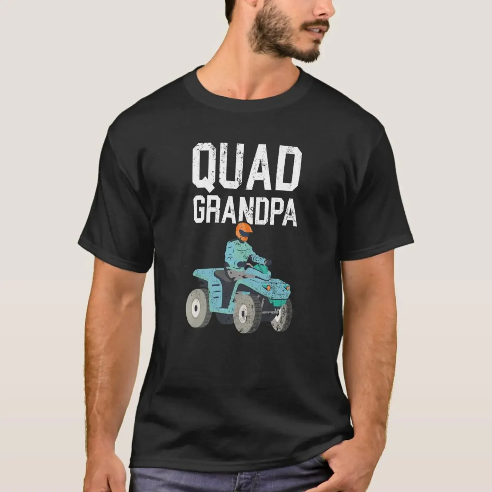 Mens Quad Grandpa ATV Rider Bike Offroading G T Shirt vintage Washed Unisex Comfortable streetwear Stretched homme Versatile
