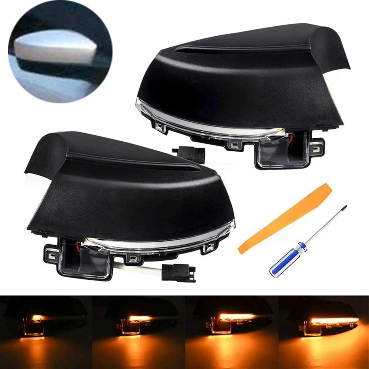 Car LED Dynamic Turn Signal Light for VW POLO MK5 6R 6C Yellow Running Mirror Signal Light 6R0949101 6R0949102