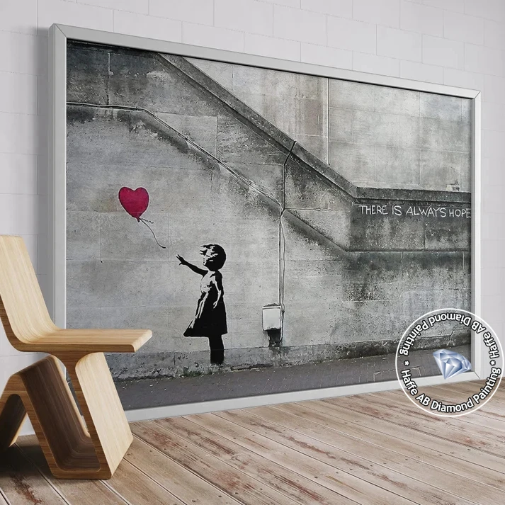 Banksy Headshot Butterfly Girl Suicide Street Graffiti AB Drills Diamond Painting Art Full Cross Stitch Mosaic Craft Home Decor