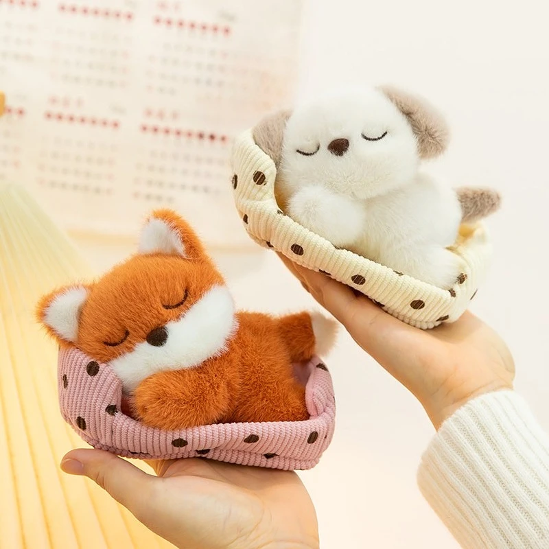 

Cute Cartoon Animals Plush Toys Sleeping Dog Cat Fox Bear Rabbit Pig Plush Doll for Kids Birthday Present Room Decoration Dolls