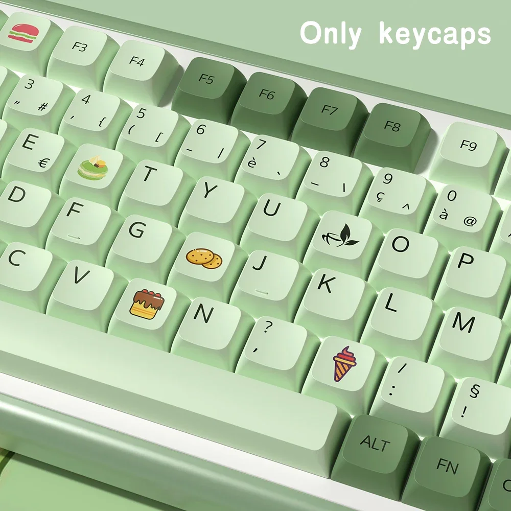 Imagem -03 - Iso Xda Perfil Pbt Keycaps para Teclado Mecânico Espanhol Francês Alemão Português Reino Unido Eua Iso Tema Matcha Perfil