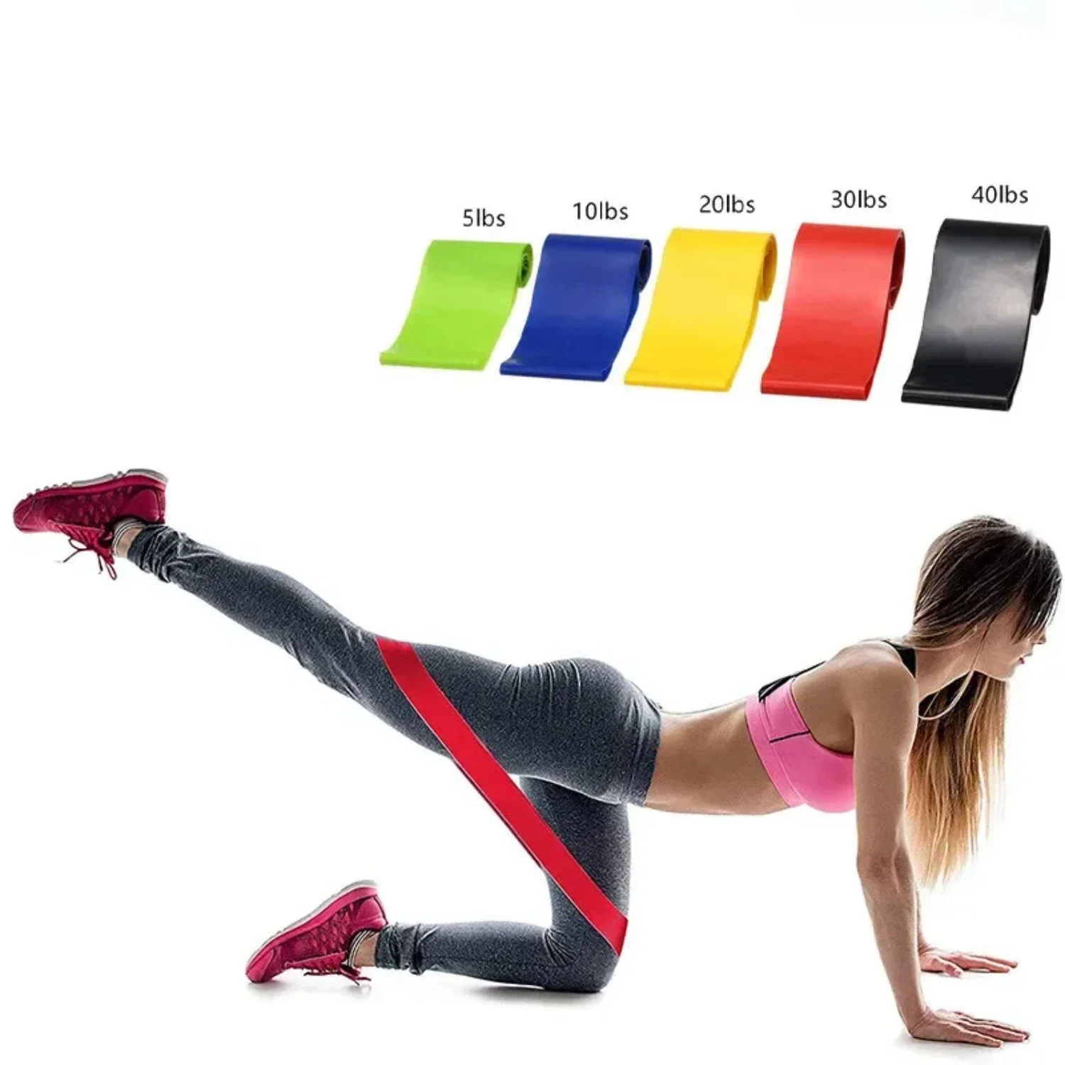 1Pcs Yoga Resistance Bands Fitness Rubber Band Elastic  Set  Circle Expander Bands Gym Fitness Booty Band  Workout